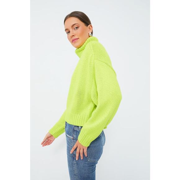 NWT 525 America Edie Peridot Lime Chunky Turtleneck Sweater – Size XS - Picture 3 of 11